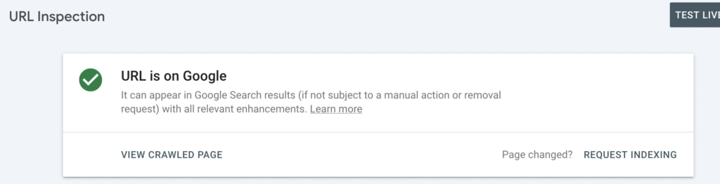 request indexing