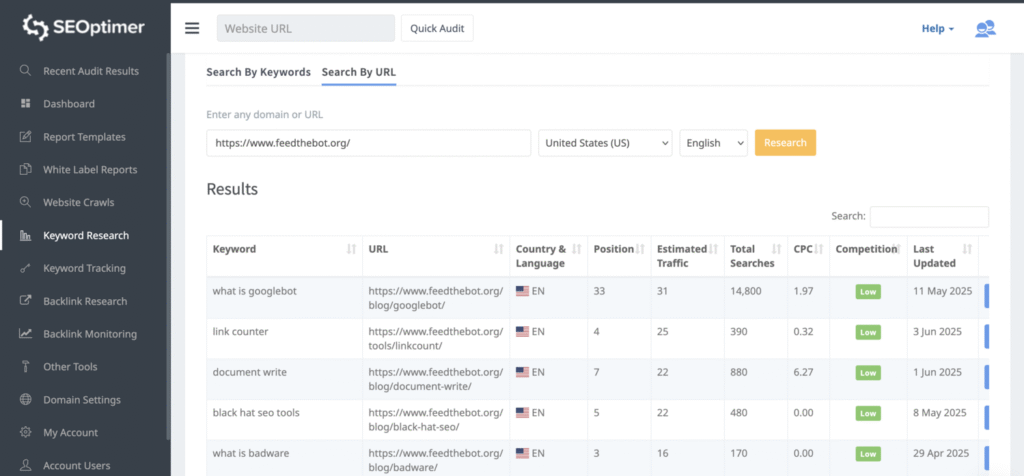 seoptimer keyword research