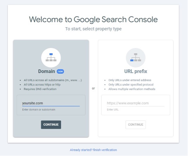 submit website to google search console