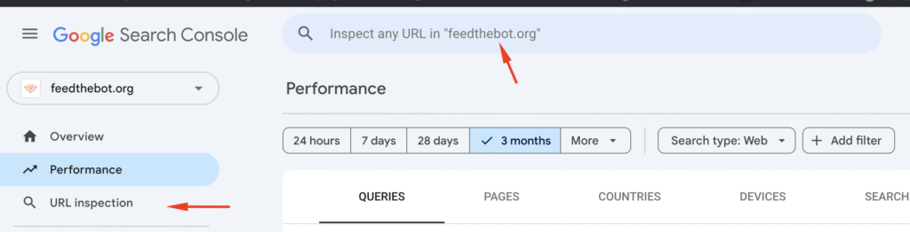 Inspect Indexation of affectet page