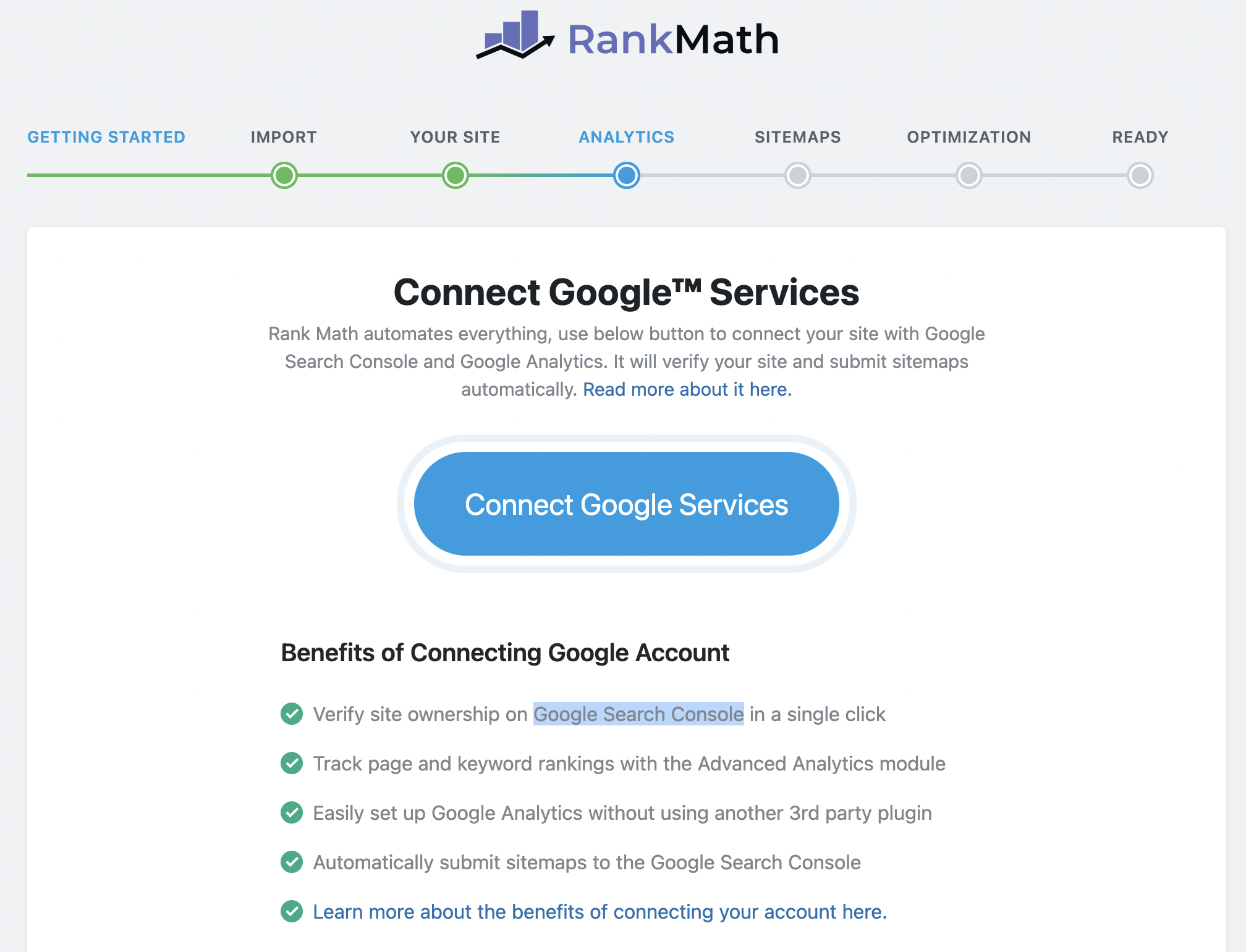 connect google search console