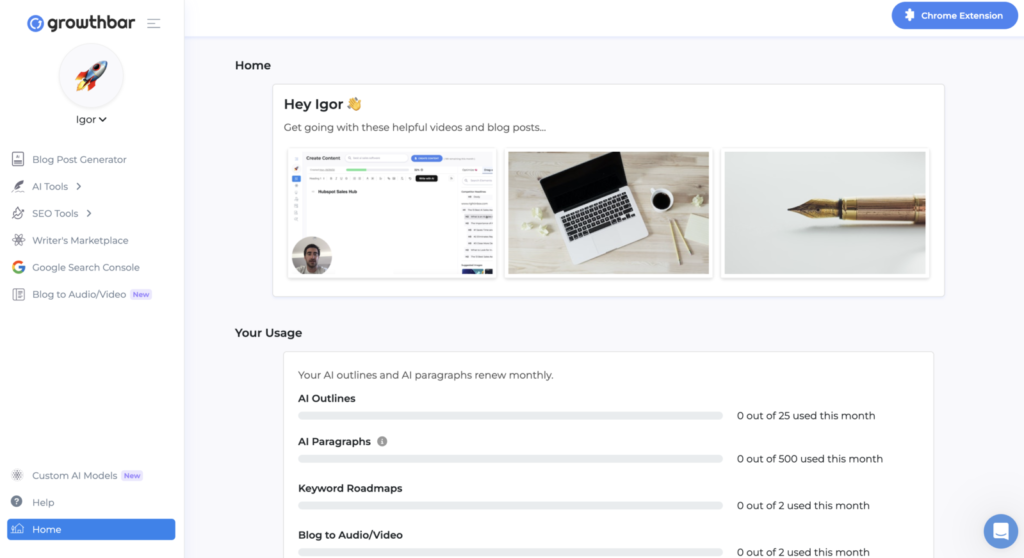 growthbar dashboard