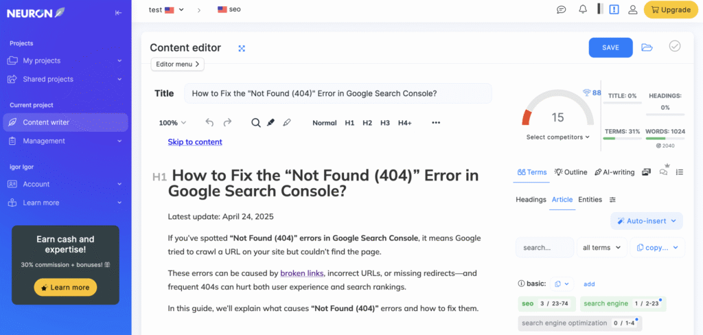 AI content writer