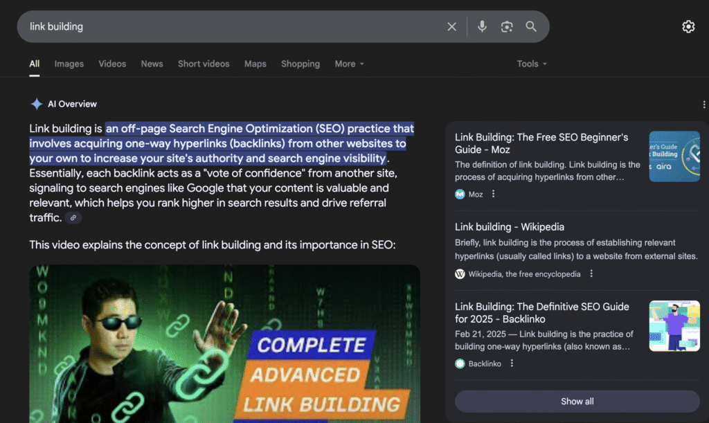 AIO preffer authority websites