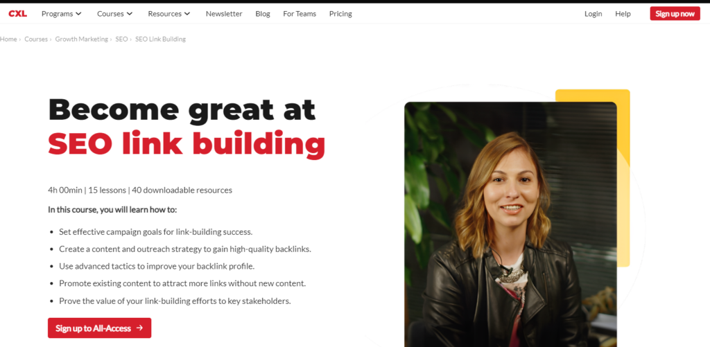 CXL offers link building courses