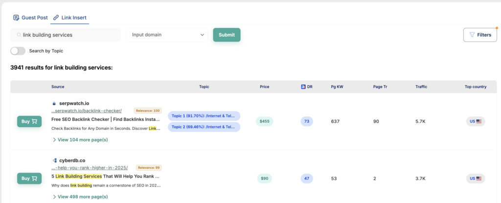 INSERT.LINK examples