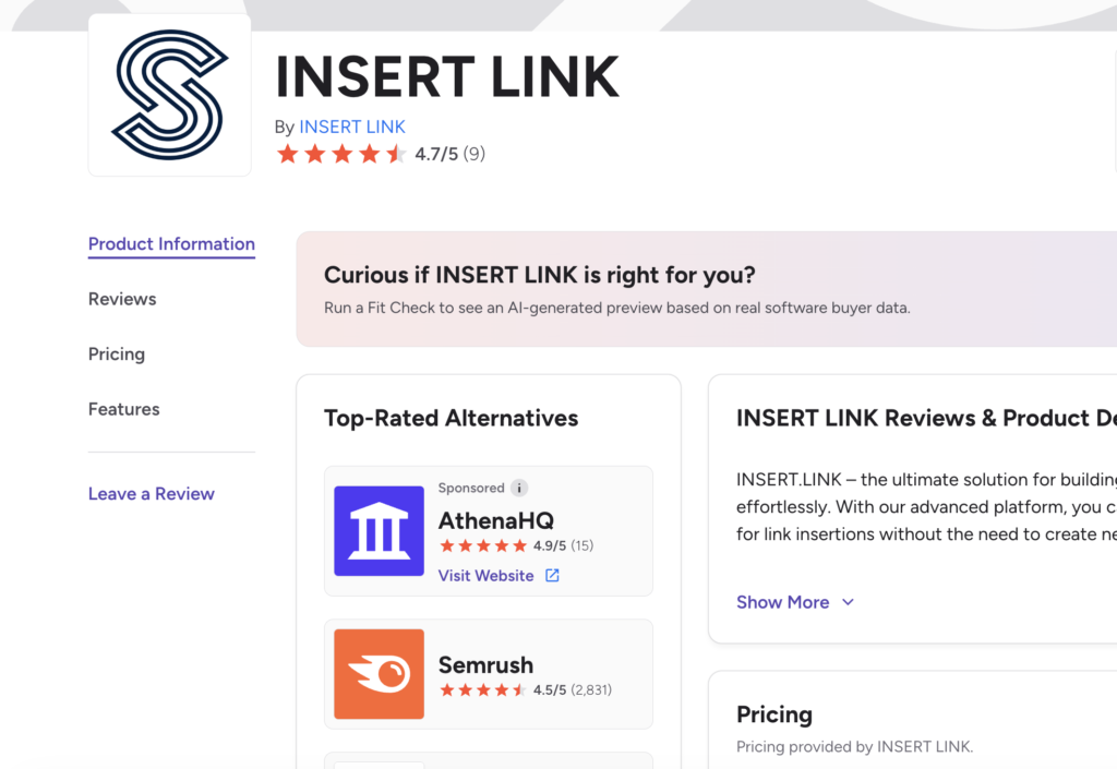 INSERT.LINK reviews