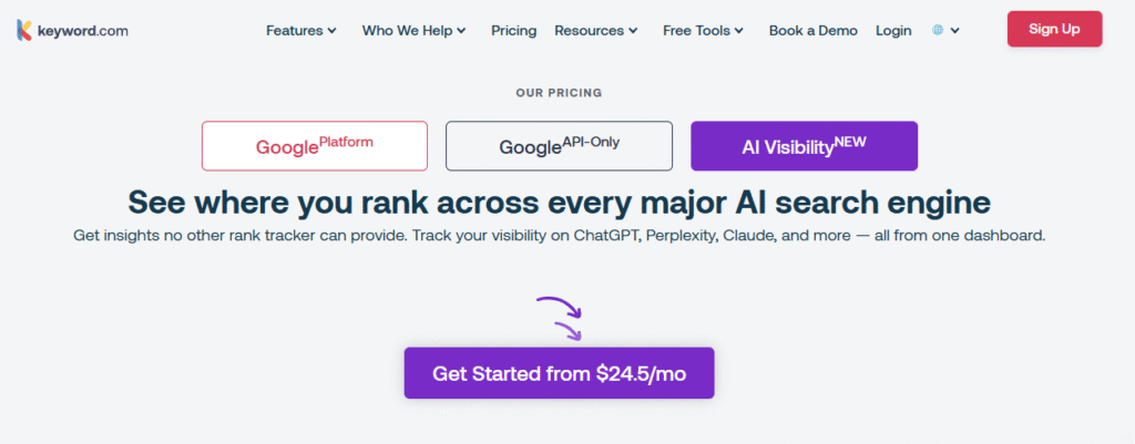 Keyword com AI Tracker Pricing